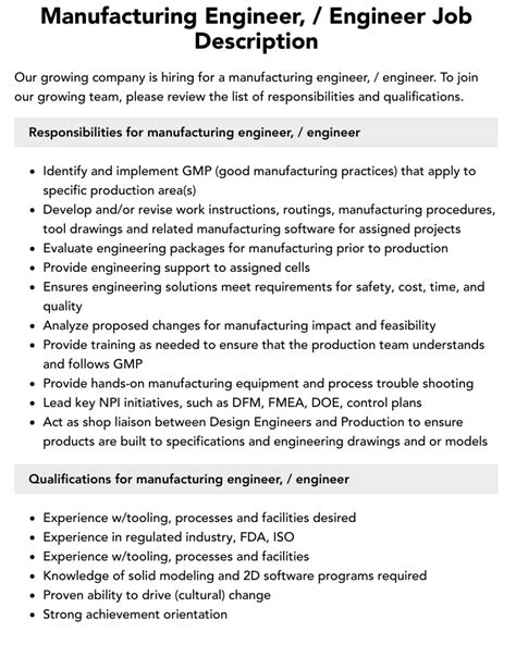 Fabrication Engineer Job Description 